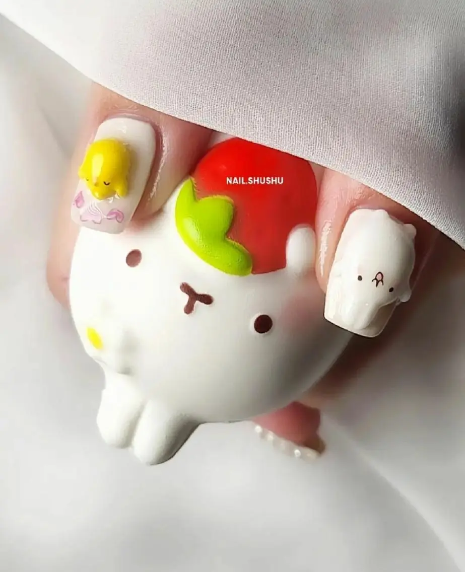 ネイル 持ち込み ニュアンスネイル ワンカラーネイル シンプルネイル 春ネイル 3dパーツ/流行り 👧shushu❤️のネイルデザイン