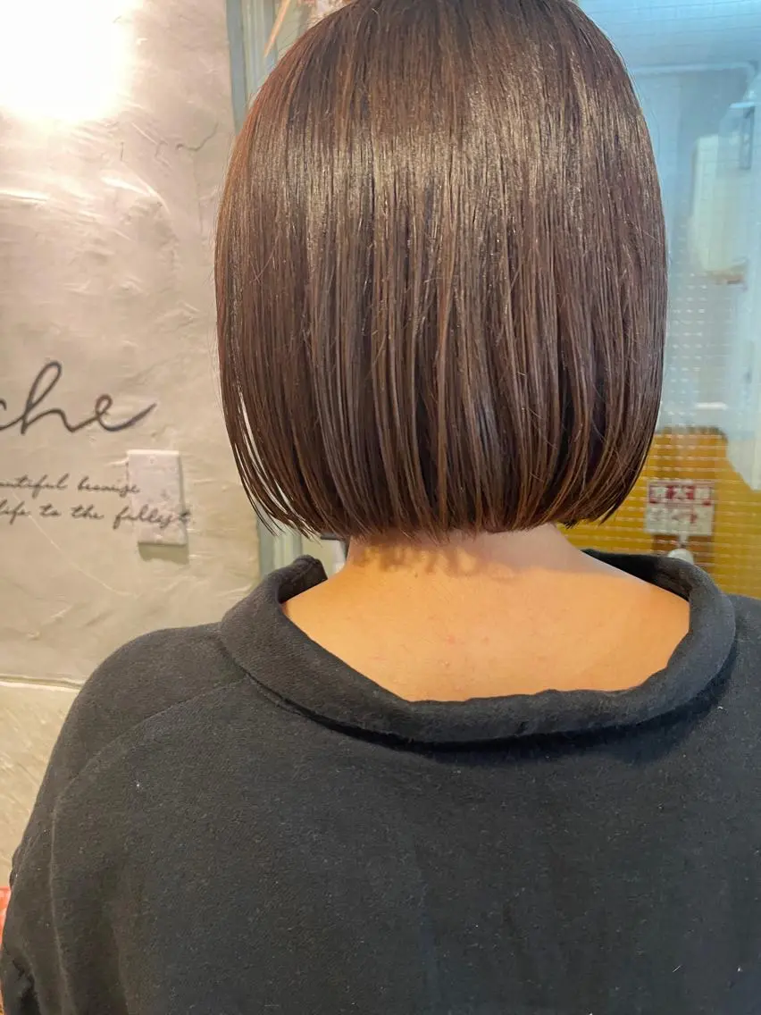 ミディアム ボブ カット ヘアカラー トリートメント ayane⭐️ボブ・ ショート・パーマのヘアスタイル