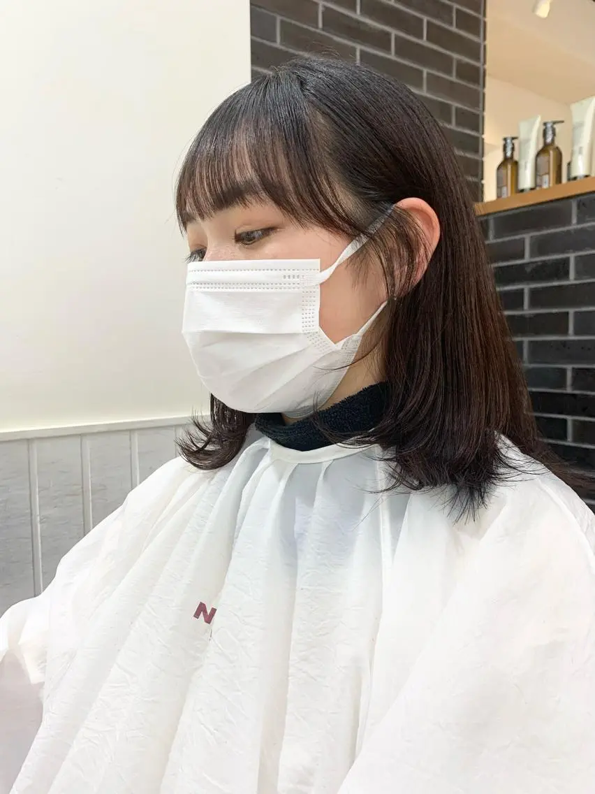 ミディアム カラー パーマ ヘアアレンジ メンズ キッズ ネイル マツエク・マツパ レイヤーカット/ 巻ける縮毛矯正のヘアスタイル