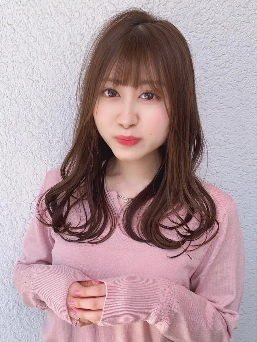 ロング カラー ヘアアレンジ ベージュカラー 透明感カラー シアーベージュ 小顔カット カット ヘアカラー 💖透明感カラー💖 mayukoのヘアスタイル