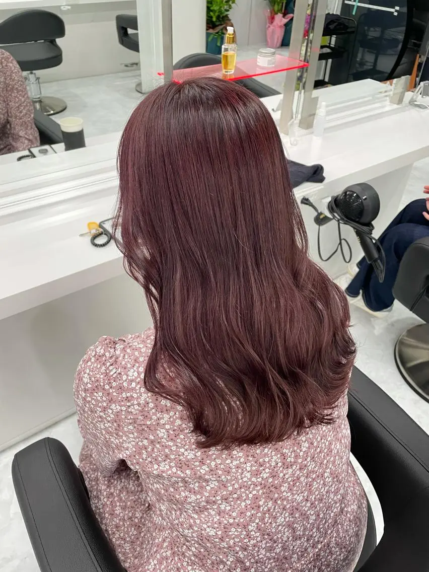 セミロング ヘアカラー トリートメント ヘッドスパ 🪞韓国🤍大人っぽ 艶髪🤍FRUITSのヘアスタイル
