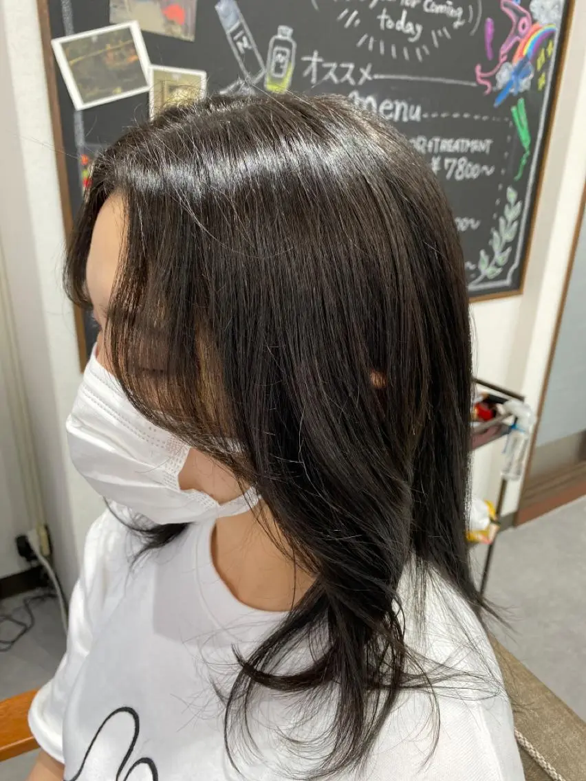 ロング カット ヘアカラー へんみ みかのヘアスタイル