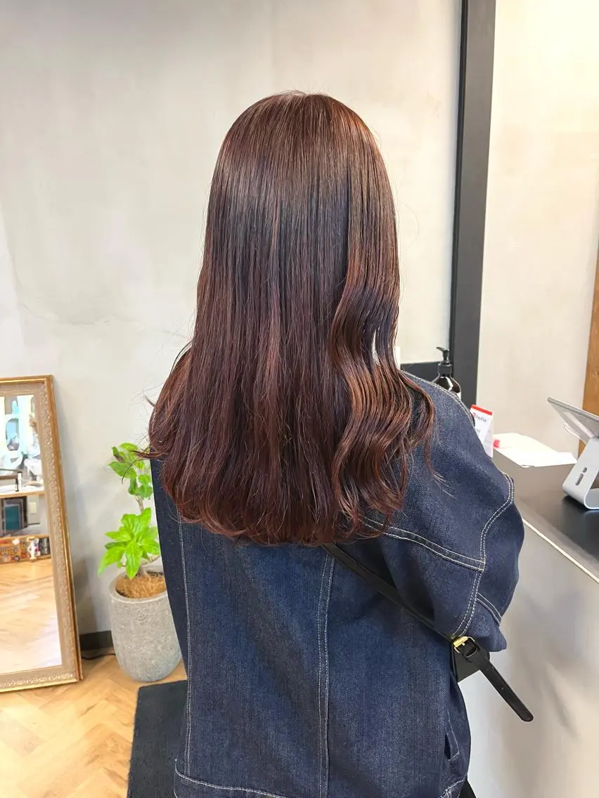 セミロング カラー ブリーチ ダブルカラー ブリーチなしカラー カット ヘアカラー トリートメント ena/ブリーチなし 透明感・レイヤー🎀のヘアスタイル