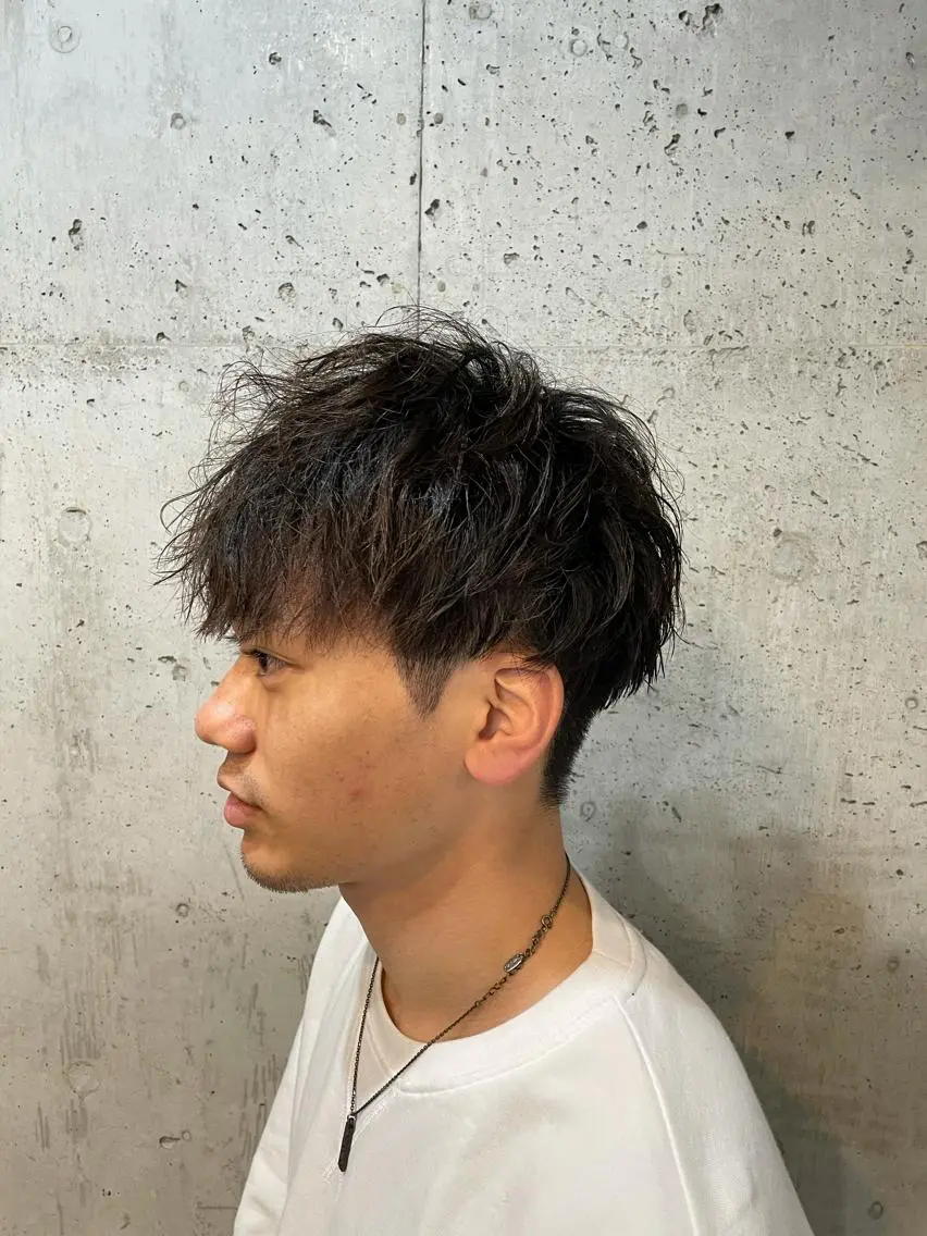 メンズ マッシュ メンズパーマ メンズツイストパーマ ツーブロック 刈り上げ カット ヘアセット 心斎橋/メンズ /ルレイル/地形真希のヘアスタイル