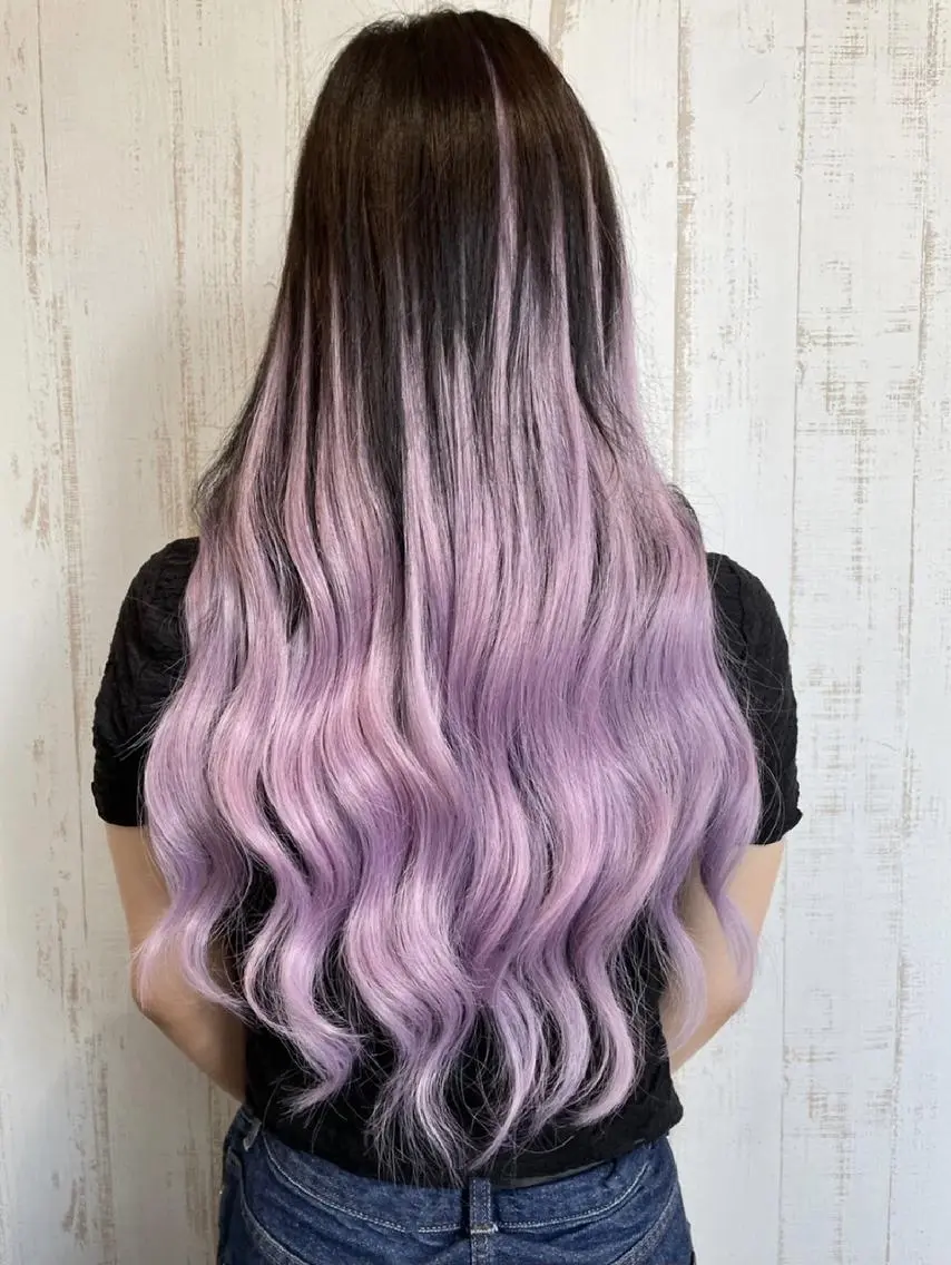 ロング 大阪レミーエクステ チビ編み込みのヘアスタイル