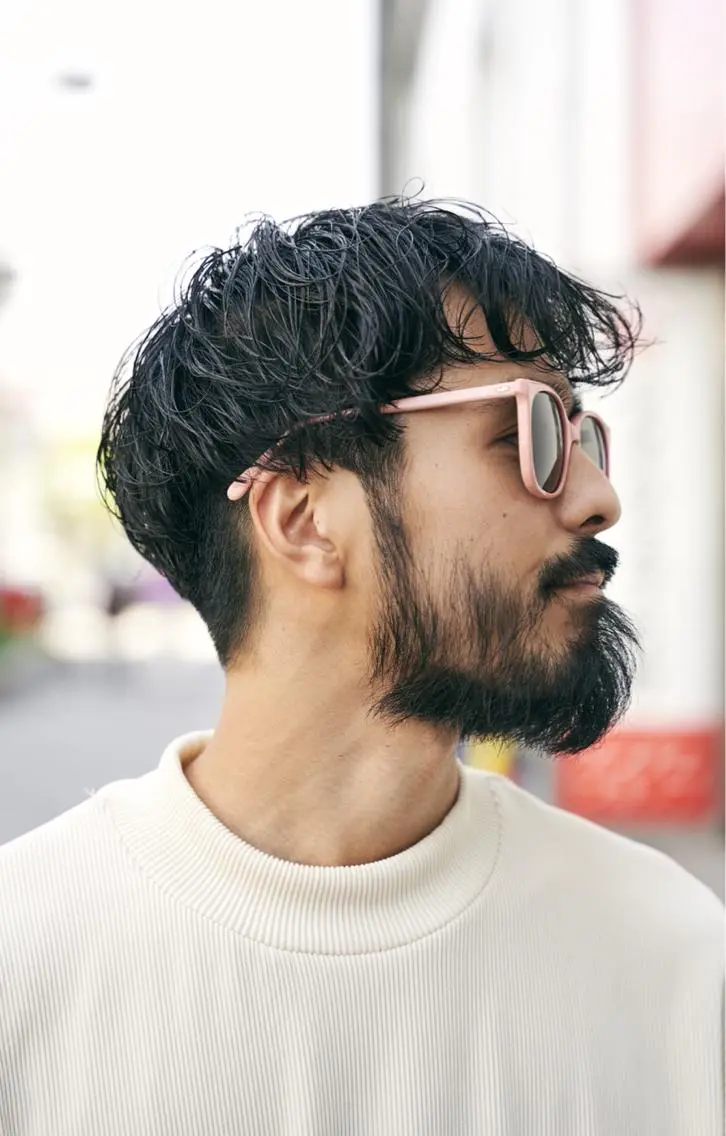ミディアム カット パーマ 栗栖 颯のヘアスタイル