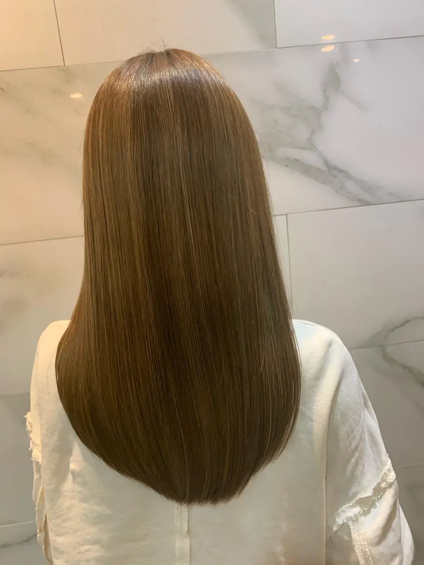 ロング カラー ブリーチ 髪質改善 トリートメント 酸性ストレート 🌟髪質改善/透明感 🌟代表RYOのヘアスタイル