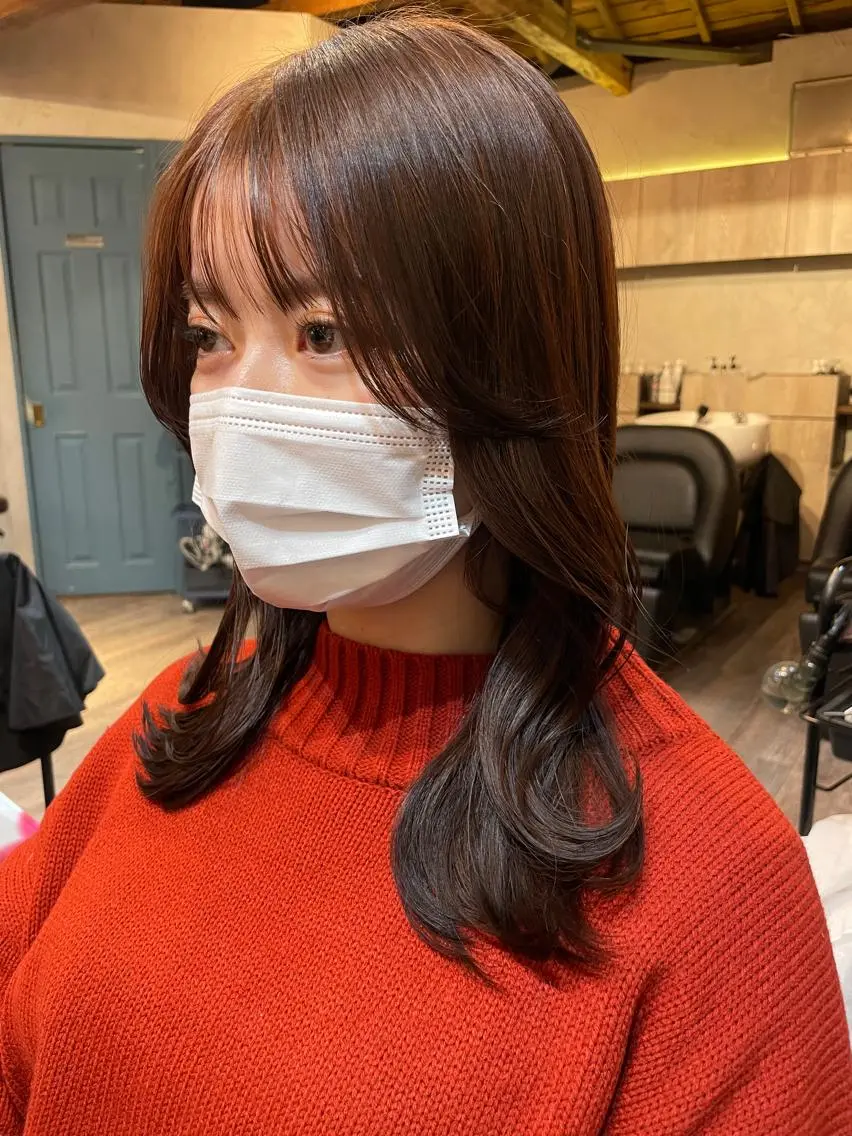 セミロング カラー カット ヘアカラー トリートメント 顔周りカット 【オノザワリョウ】のヘアスタイル