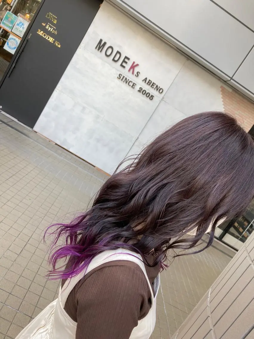 ミディアム カラー グラデーションカラー ラベンダーカラー パープルカラー カット ヘアカラー トリートメント SHAFT Ieiriのヘアスタイル