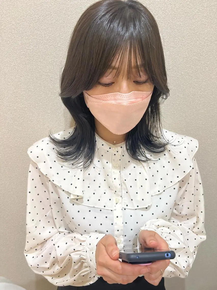ミディアム カラー エギョモリ 外国人対応 佐久間のヘアスタイル