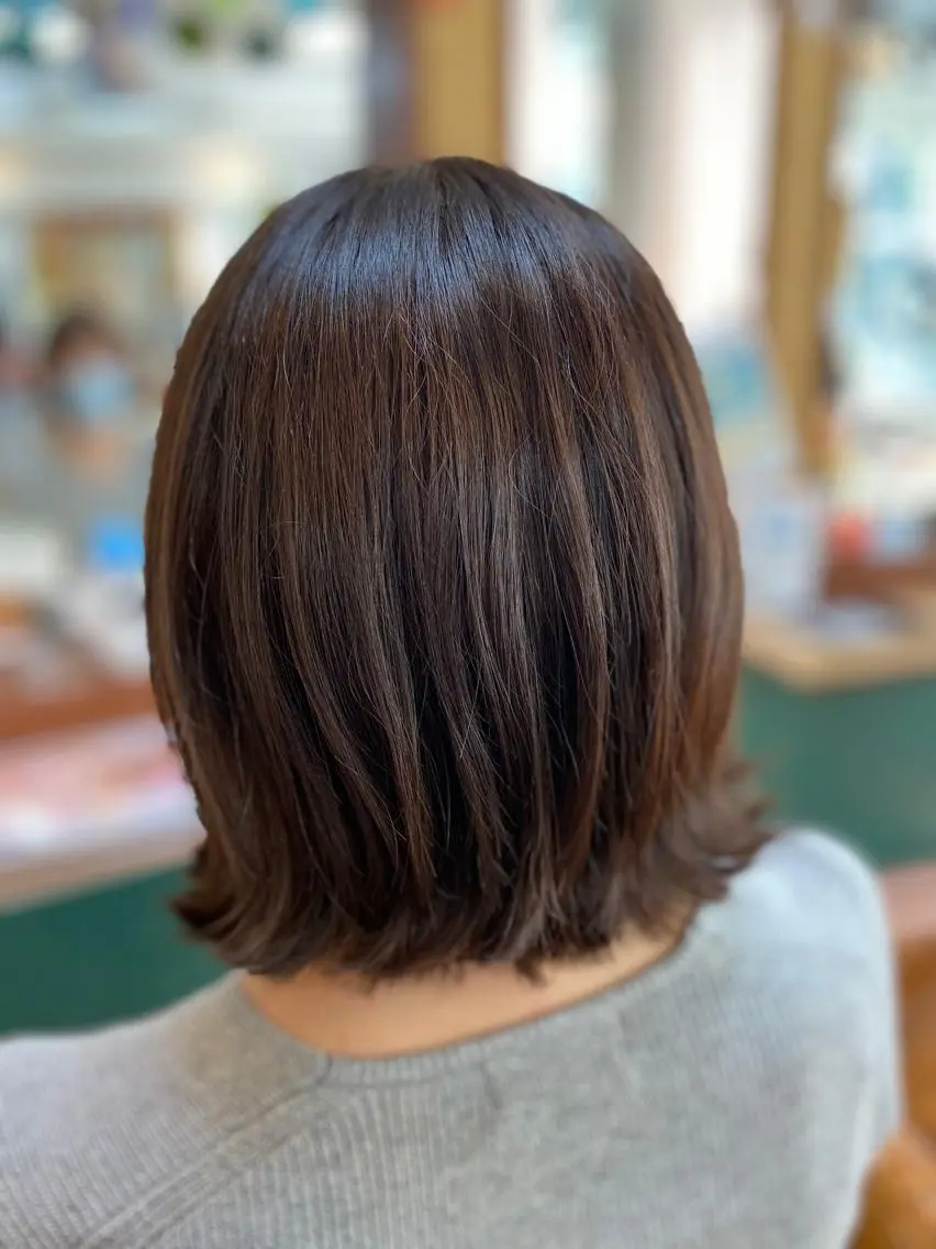 セミロング カラー アッシュ アッシュブラウン ブラウンカラー ヘアカラー トリートメント ヘッドスパ 髪質改善/艶カラー 塩野成一のヘアスタイル