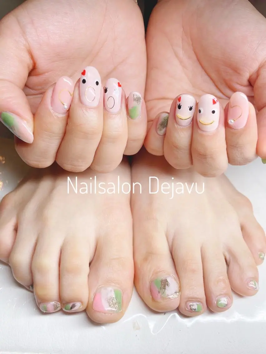 ネイル アートネイル フットネイル ジェルネイル Nail salon Dejavu 🌿のネイルデザイン