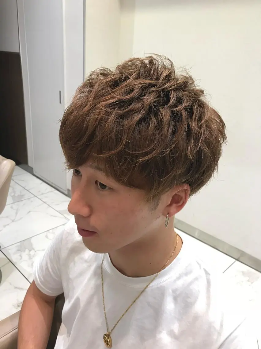 ショート カラー メンズ 【メンズ縮毛矯正】 田中秀斗のヘアスタイル