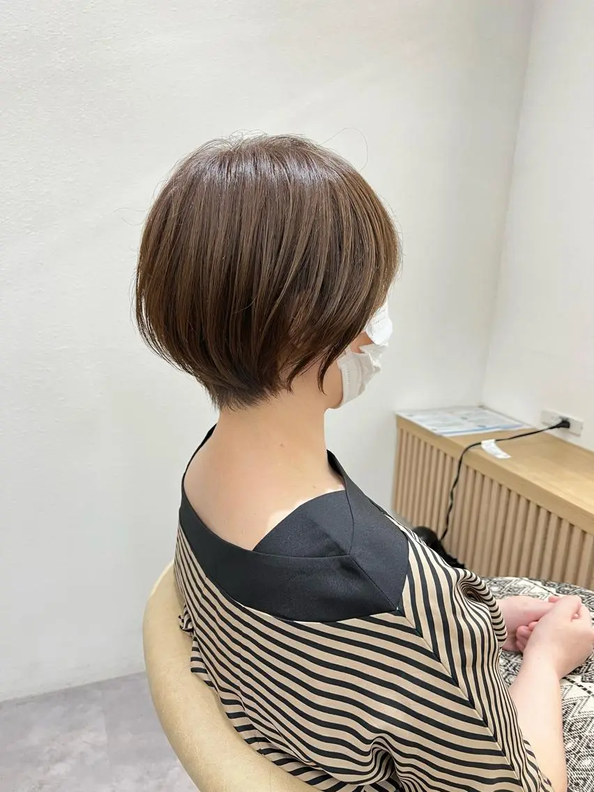 ショート 丸みショート ショートヘア 【似合わせ・レイヤー ・パーマ】海気のヘアスタイル