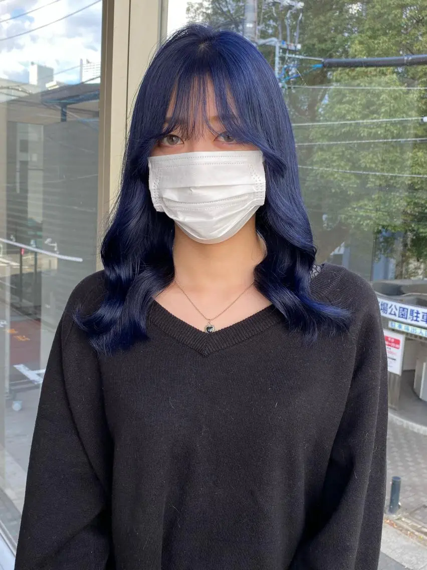 ロング カラー ブルーカラー ブルーラベンダー ラベンダーカラー 韓国風ヘア 鈴木/ボブ/ ミルクティー/ピンクのヘアスタイル