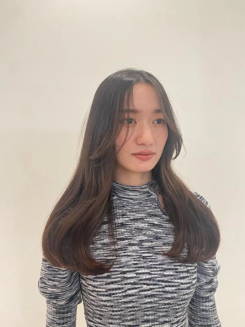 ロング 顔周りカット 韓国風ヘア 似合わせカット KAMIYU 💎❄️のマツエク・マツパデザイン