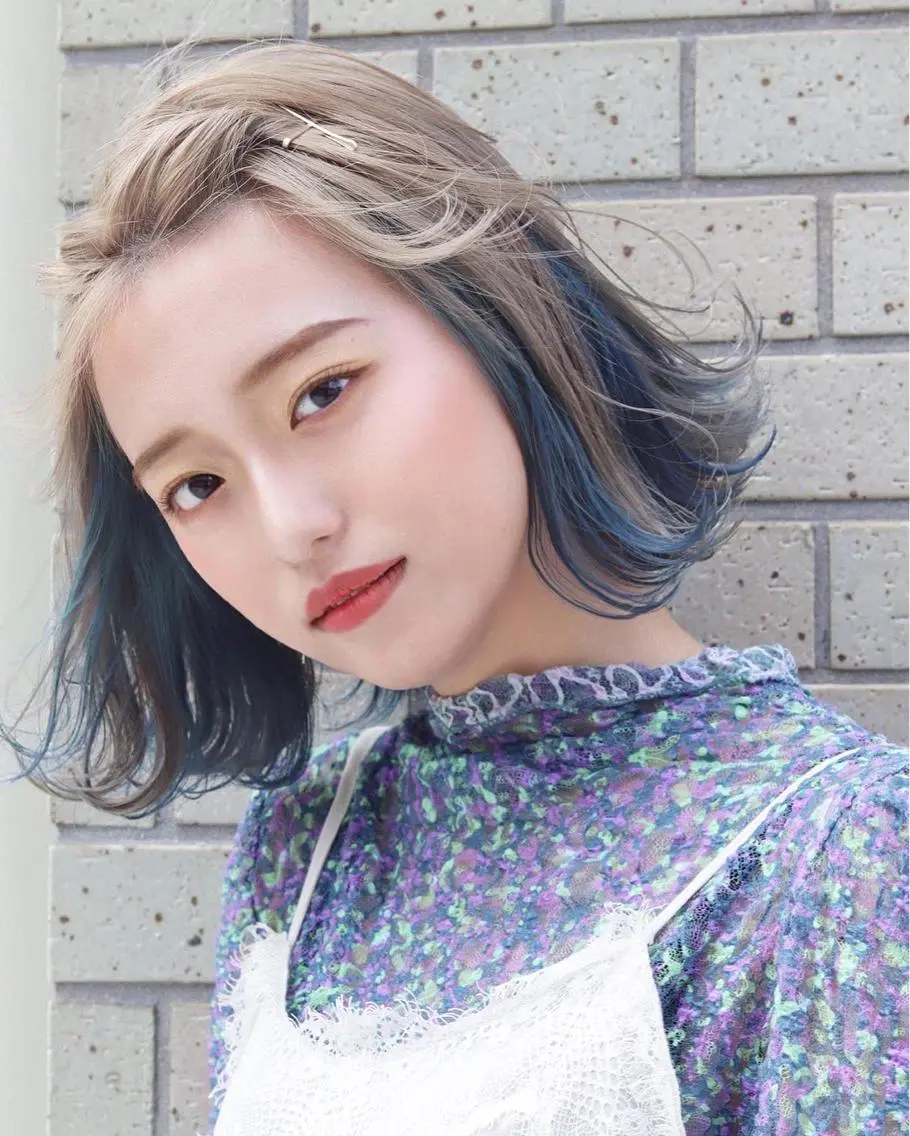 ミディアム ヘアアレンジ ボブ 外ハネヘア aloha hibinoのマツエク・マツパデザイン