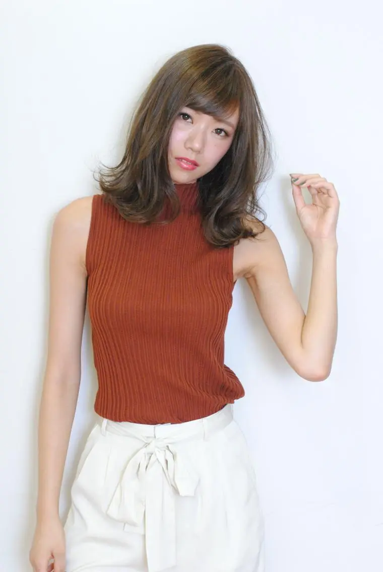 ミディアム カラー パーマ ✨ブリーチなし透明感 カラー✨ゆりかのヘアスタイル