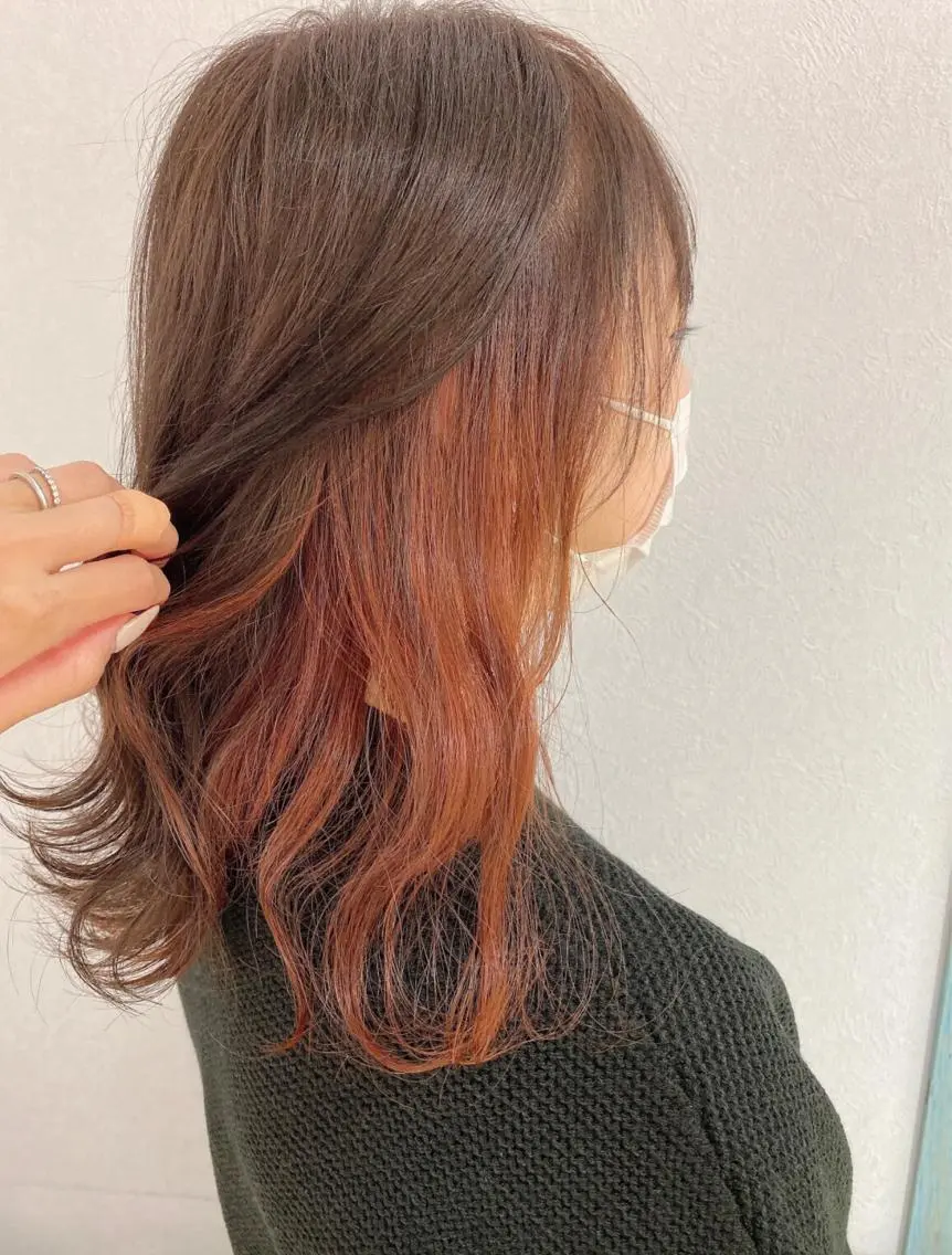 カラー ブリーチ ケアブリーチ ダブルカラー イヤリングカラー ハイライトカラー 渡辺 麻衣のヘアスタイル