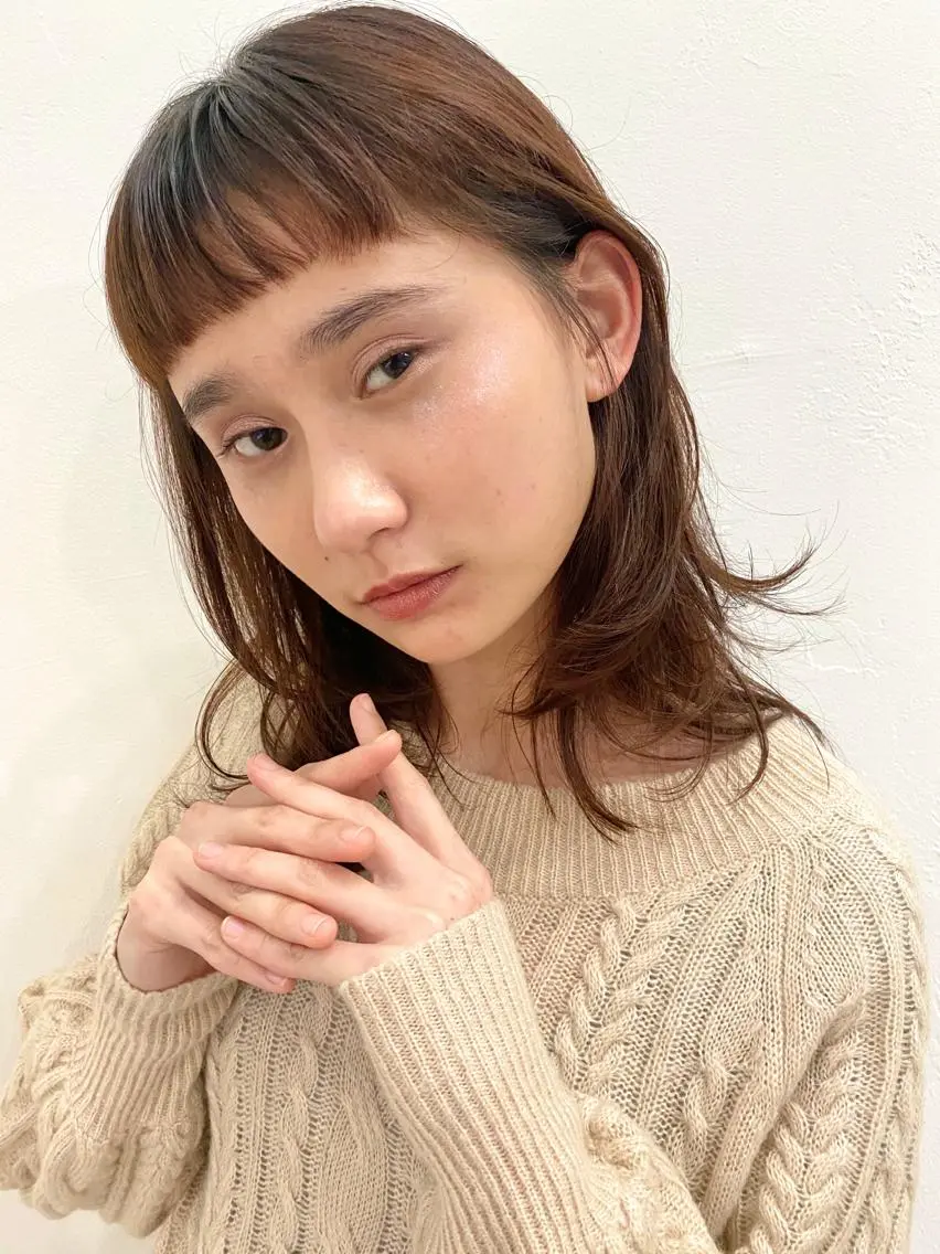 セミロング カラー パーマ ヘアアレンジ インナーカラー/ KANAのヘアスタイル