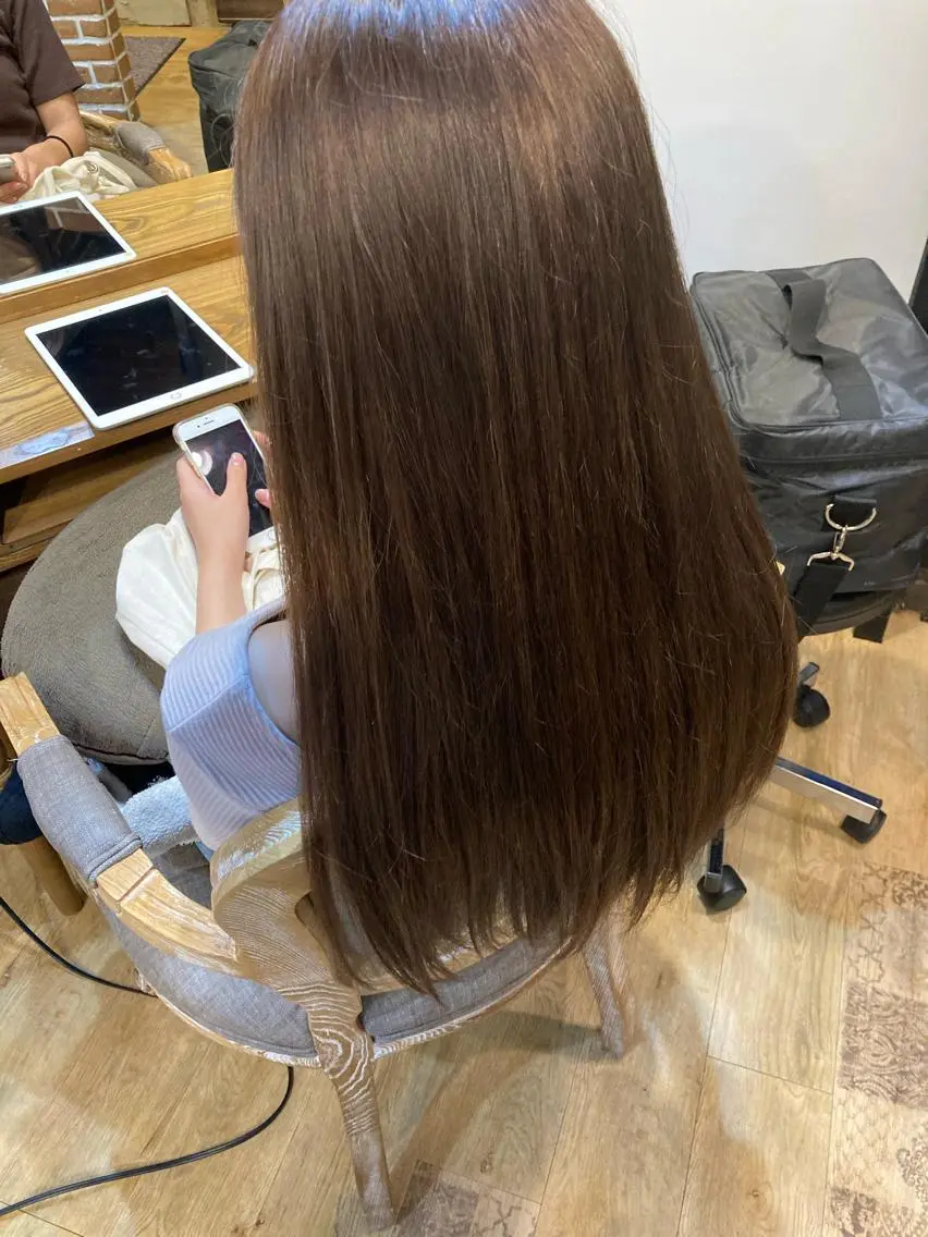 ロング ヘアカラー トリートメント ✨色持ちの良い艶 カラー✨蟹江真世のヘアスタイル
