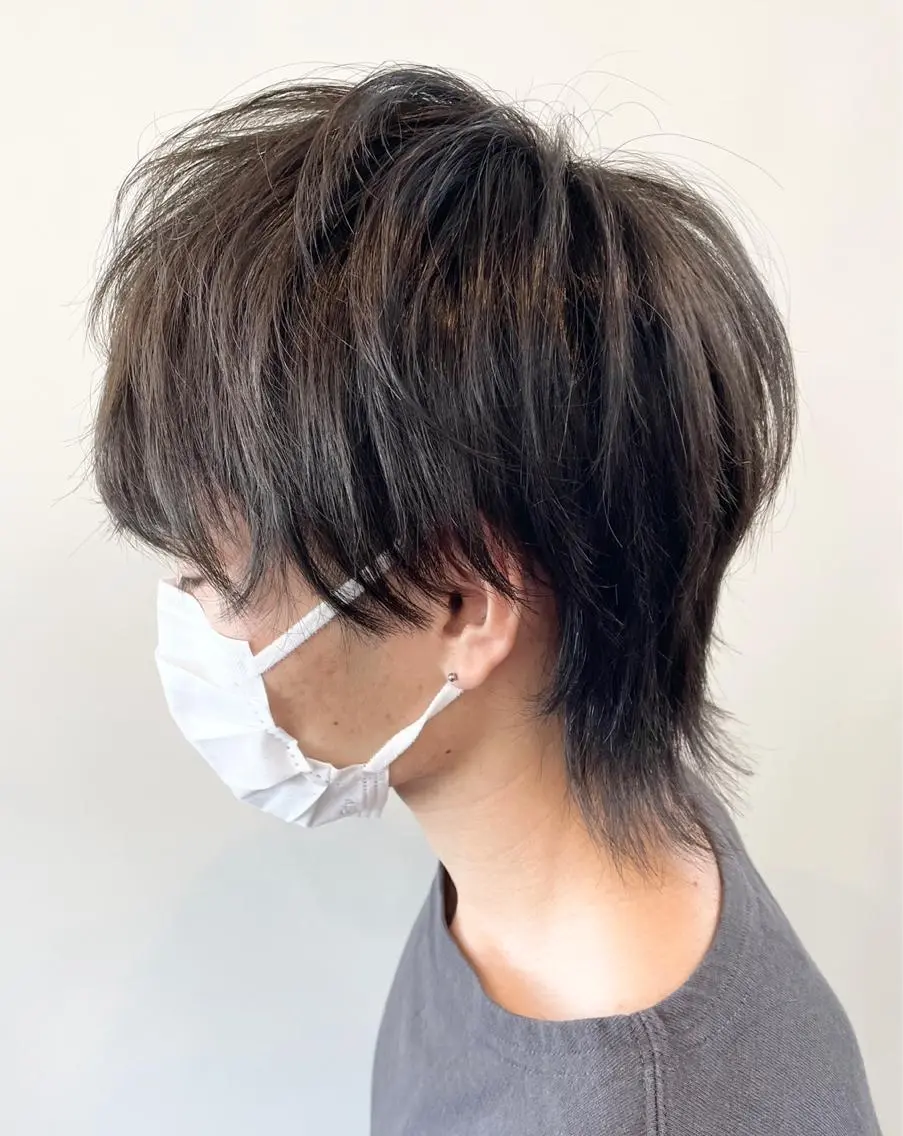 ショート メンズ マッシュウルフ マッシュ メンズウルフカット ウルフカット カット FLAGS YAMATOのヘアスタイル