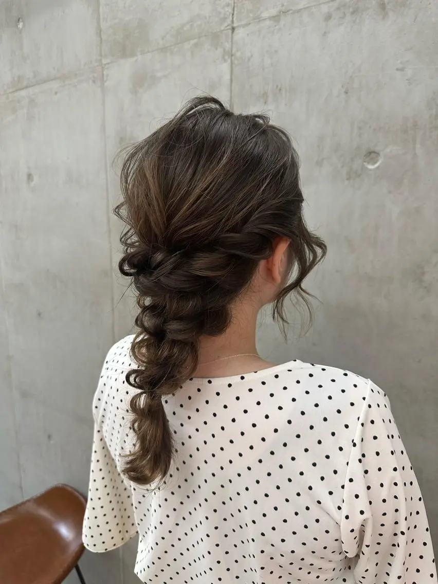 ミディアム ヘアアレンジ 浴衣 ヘアセット カットモデル募集中 ／HARUKA🎀のヘアスタイル
