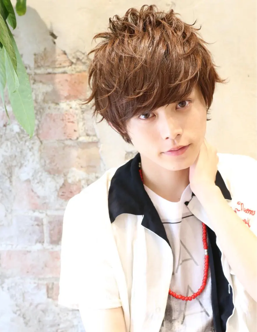 ショート カラー パーマ メンズ メンズパーマ Soleria 田中慎一のヘアスタイル