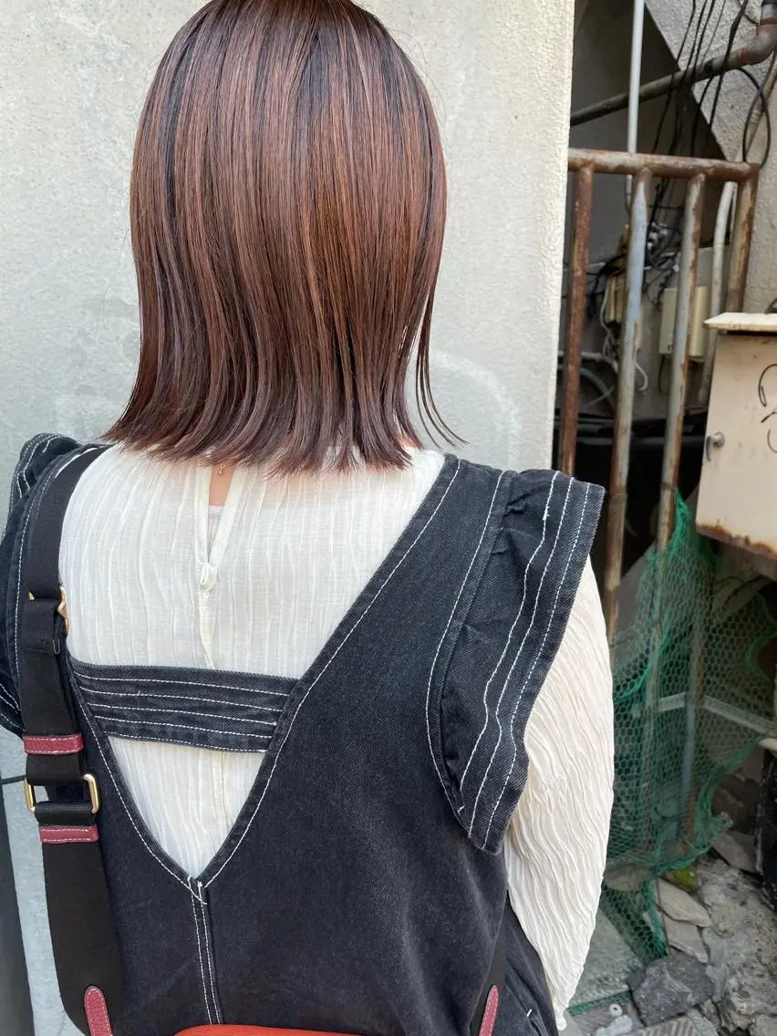 ミディアム カット ヘアカラー トリートメント ayane⭐️ボブ・ ショート・パーマのヘアスタイル