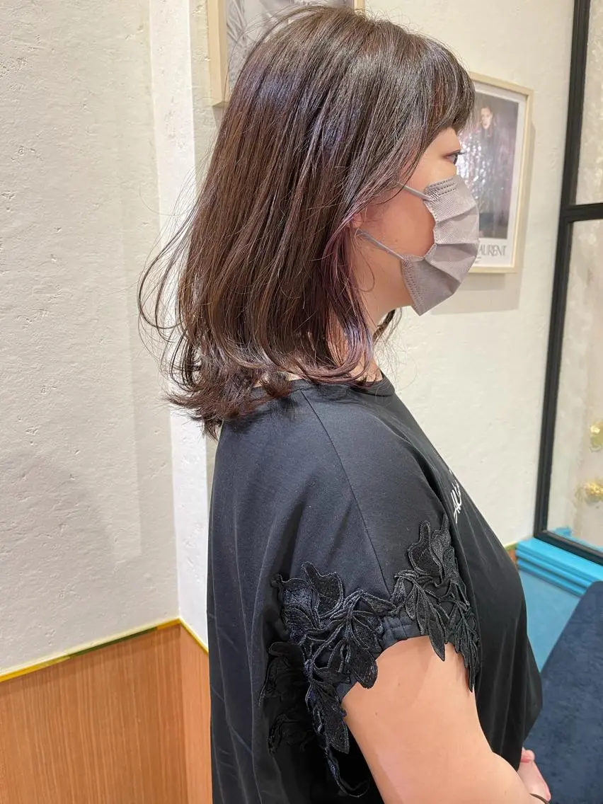 ミディアム カラー レイヤーカット ヘアカラー トリートメント ヘアセット Londideal 高橋ヒロシのヘアスタイル