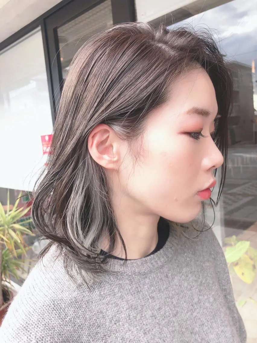 ミディアム カット ヘアカラー トリートメント REVE 美容室のヘアスタイル