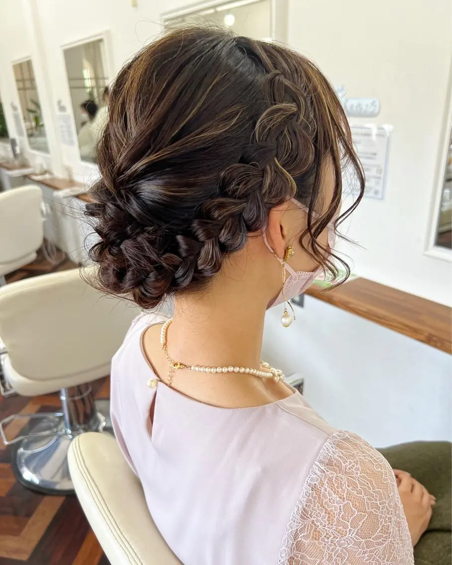 ヘアアレンジ 編みこみ WATANABE MISAKIのヘアスタイル