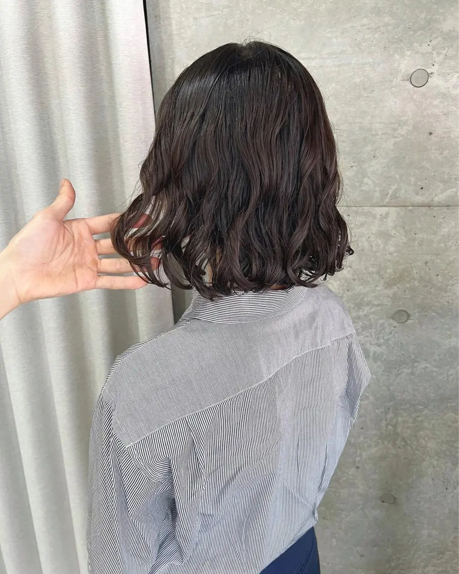 ショート パーマ カット パーマ トリートメント ボブパーマコテ巻き風 パーマNo1深江秀平のヘアスタイル