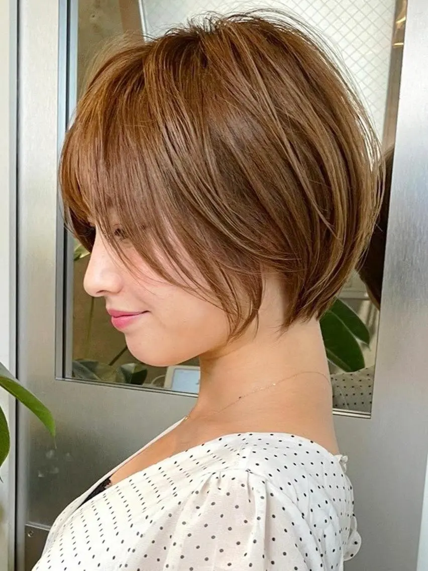 ショート カラー ショートボブ バレイヤージュ ブリーチ ケアブリーチ ダブルカラー 横浜 店長 橋場優のヘアスタイル