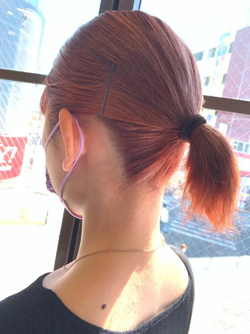 カラー オレンジ ヘアカラー Appeler Kana yのヘアスタイル