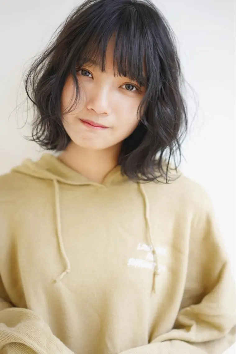 ミディアム パーマ 千村 亮のヘアスタイル