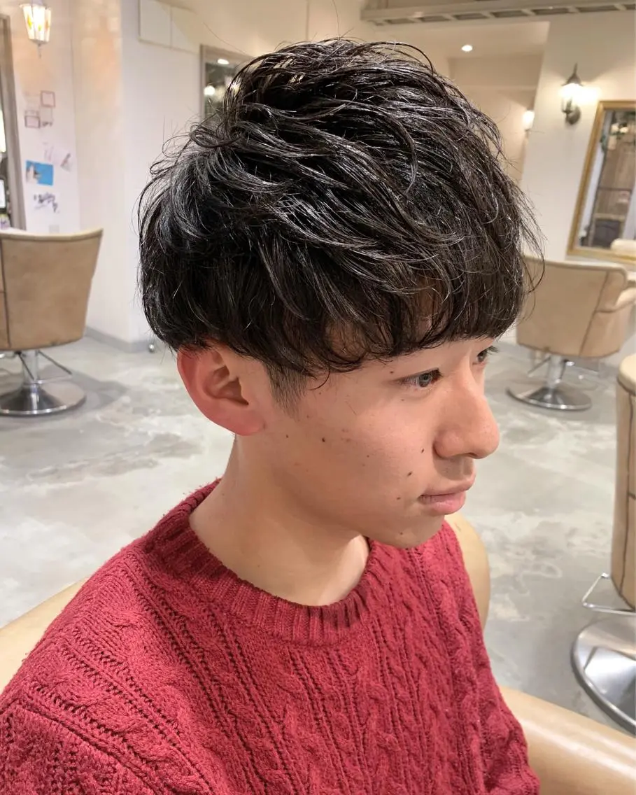 ショート パーマ メンズ カット パーマ トリートメント Lolonois池田 代表 鍜治本颯太のヘアスタイル