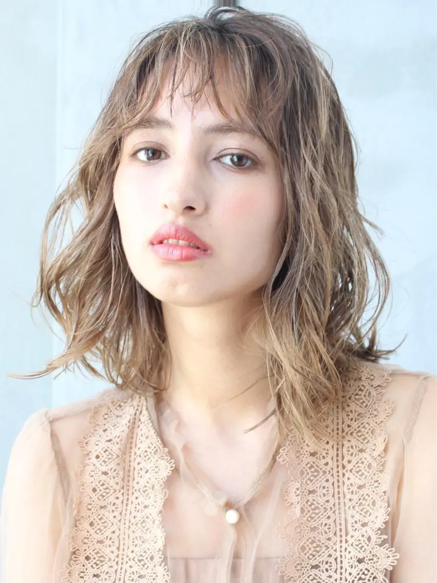 ミディアム カラー カット ヘアカラー トリートメント 🉐レイヤー/塩見 弘樹🉐渋谷のヘアスタイル