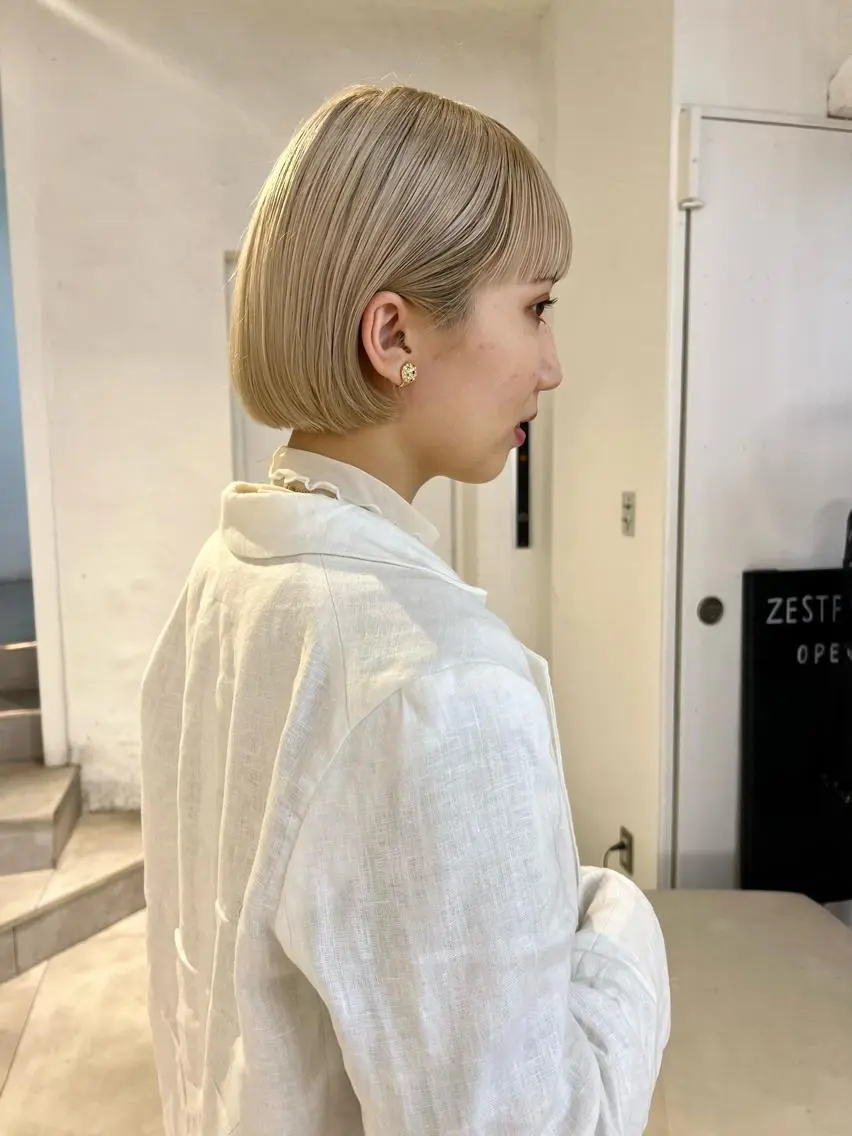 ショート カラー ボブ 顔周りカット/透明感 カラー✂️MEIのヘアスタイル