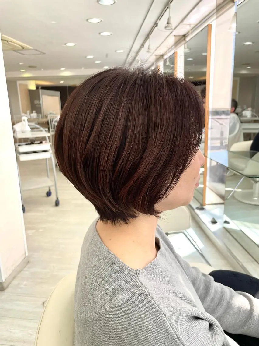 ショート カラー パーマ ショートボブ ボブ くびれヘア ショートヘア カット ヘアカラー トリートメント 大宮CENTRAL 店長西川凌史のヘアスタイル