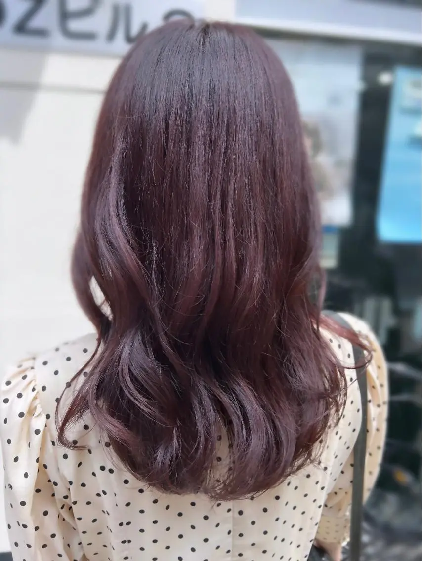 セミロング カラー ベージュカラー ブリーチ ブラウンカラー カシス ダブルカラー ヘアカラー トリートメント 艶髪 ♡Tomiyaのヘアスタイル
