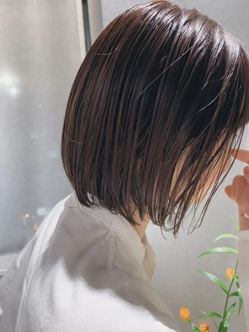 ショート カラー ボブパーマコテ巻き風 パーマNo1深江秀平のヘアスタイル