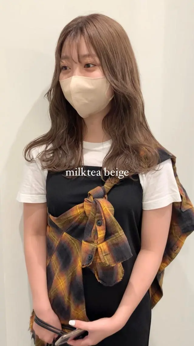 ロング ヘアカラー トリートメント 落合希 Olivebeigeのヘアスタイル