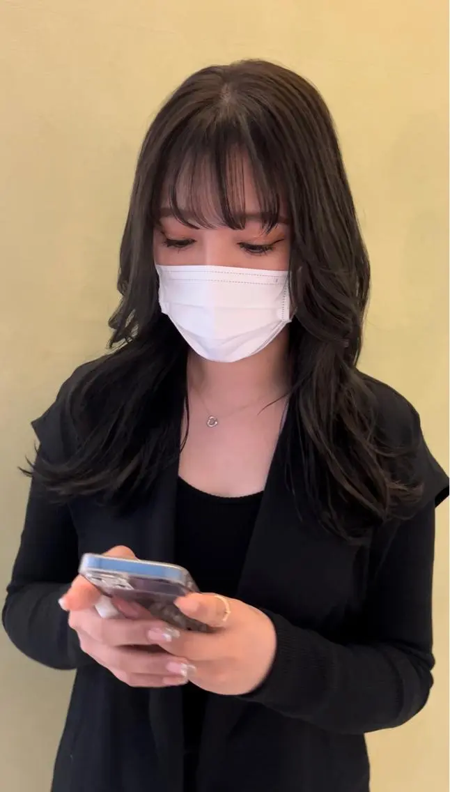 ロング カラー ロングレイヤー ダークグレー ダークグレージュ グレージュ ヨシンモリ カット ヘアカラー 艶カラー/エクステ/ 藤原リックのヘアスタイル