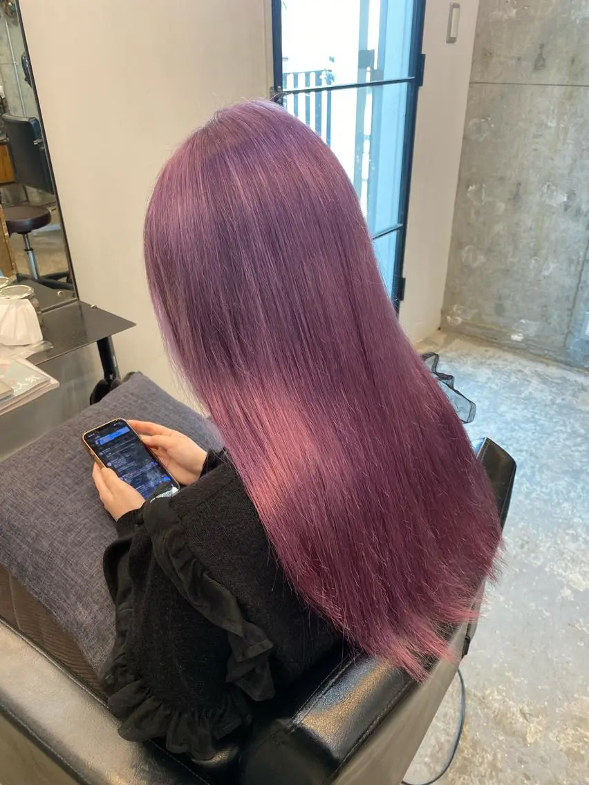 ロング カラー ハイトーンカラー やました もえかのヘアスタイル