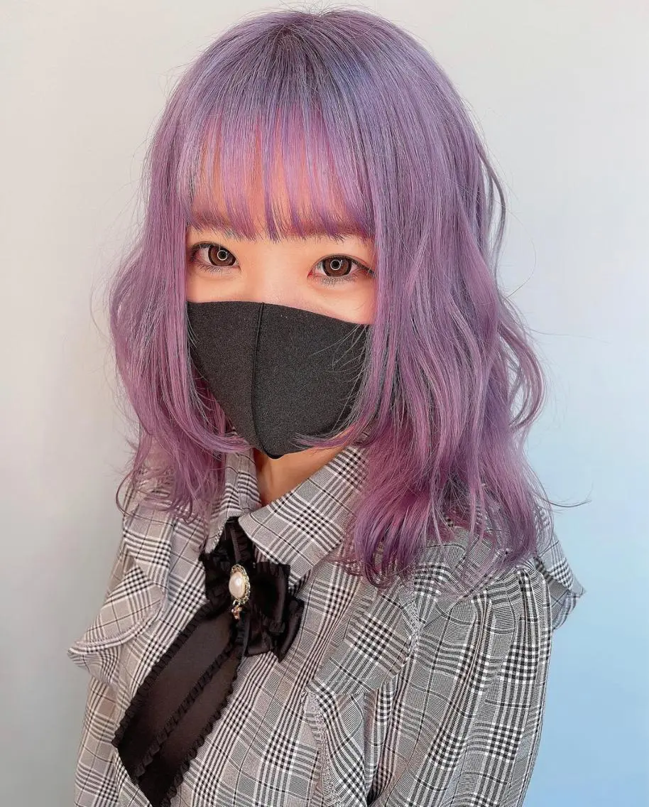 ミディアム カラー ブリーチ ラベンダーカラー ヘアカラー トリートメント Luana 矢場町のヘアスタイル