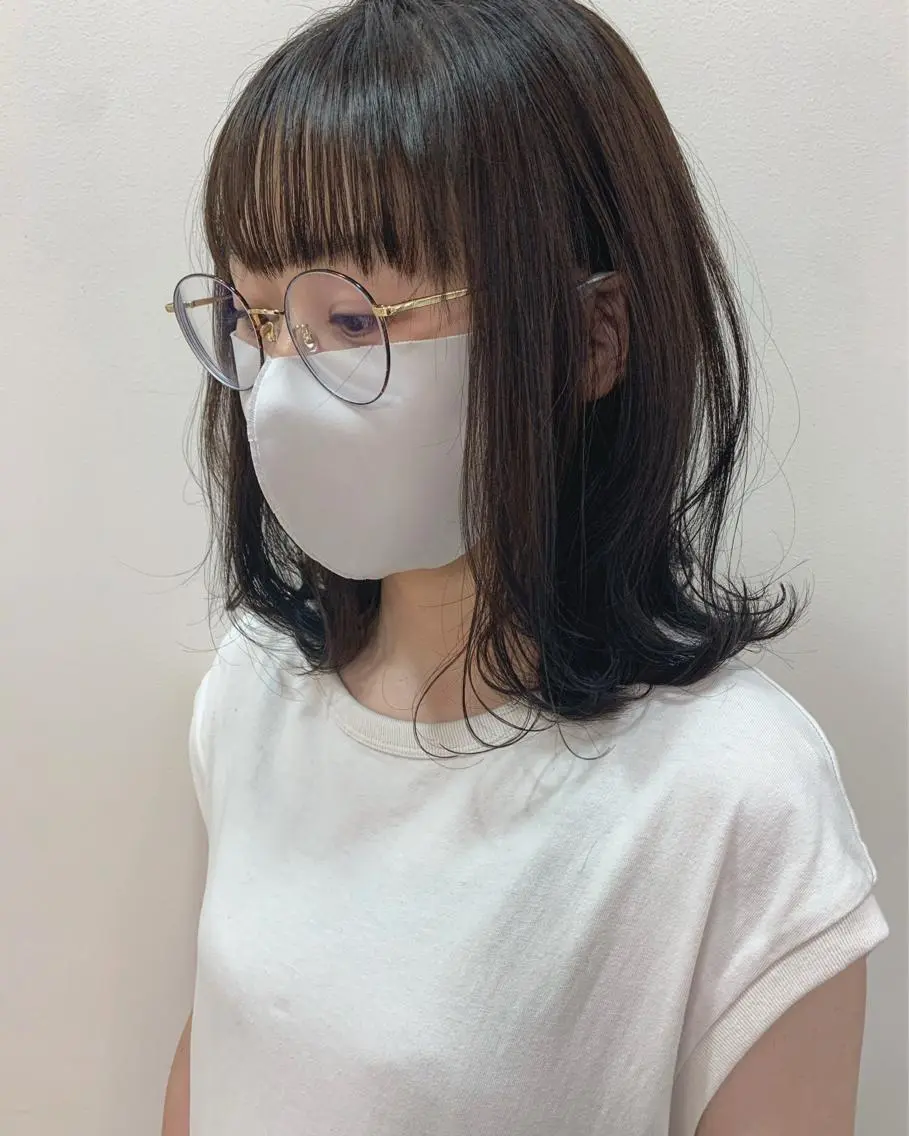 ミディアム カラー カット 顔まわりカット✄ ベージュカラー🧸のヘアスタイル