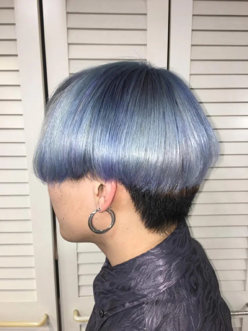 ショート ヘアカラー トリートメント レイヤー/ハッシュ 渋谷/サッタのヘアスタイル