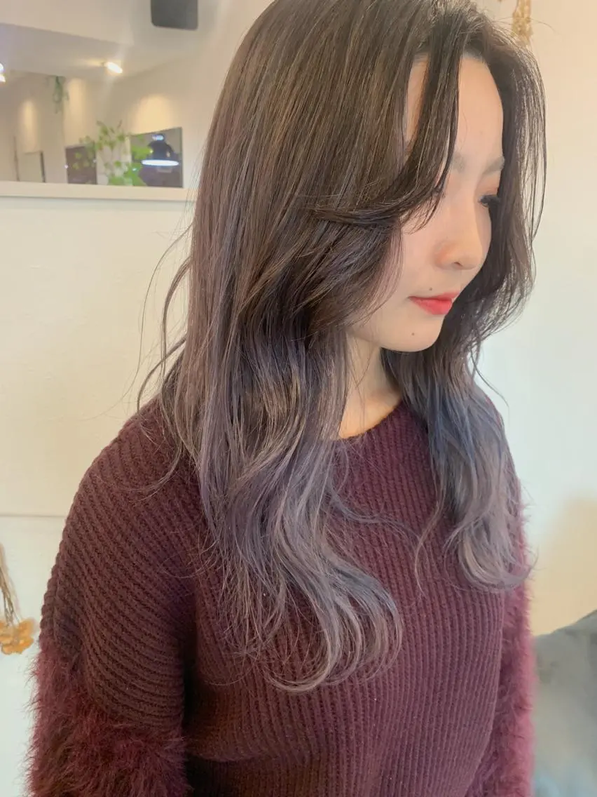 ロング カラー ブリーチ ラベンダーカラー シルバー ヘアカラー m ā l o.🌷 サカモトマイコのヘアスタイル