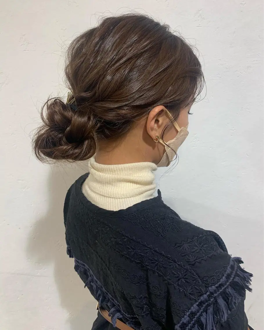 セミロング ヘアアレンジ ヘアセット ブリーチ/アレンジ 天満/chihiroのヘアスタイル